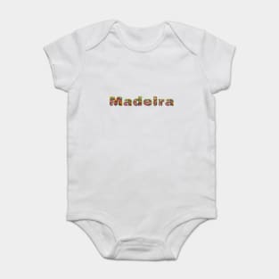 The letters of Madeira  spelled out using colorful flowers Baby Bodysuit